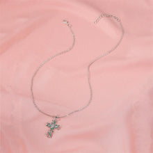 Laden Sie das Bild in den Galerie-Viewer, Halskette Damen Herren Kreuz Jesus Blume Rosegold Blume - McBiLL Jewelry - Halskette
