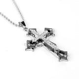 Halskette mit Anhänger Kreuz Herren Damen Jesus Diamant Gold Silber