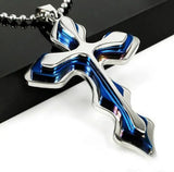 Halskette mit Anhänger Kreuz Herren Damen Jesus Diamant Gold Silber
