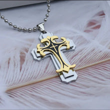 Load image into Gallery viewer, Halskette mit Anhänger Kreuz Herren Damen Jesus vergoldete Diamant Gold Silber - McBiLL Jewelry - Halskette