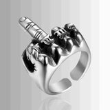 Men's ring middle finger silver