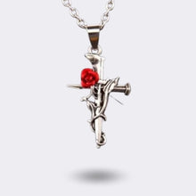 Laden Sie das Bild in den Galerie-Viewer, Retro Rose Kreuz Halskette | Edelstahl - McBiLL Jewelry - Halskette