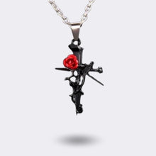 Laden Sie das Bild in den Galerie-Viewer, Retro Rose Kreuz Halskette | Edelstahl - McBiLL Jewelry - Halskette